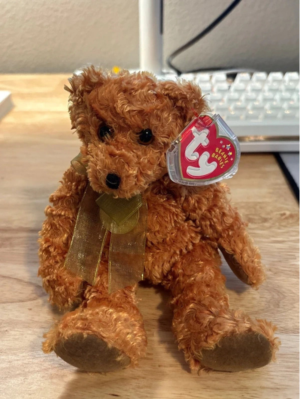 TY teddy the 100th anniversary bear original beanie baby 2002 retired